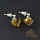  Baltic amber earrings heart shape